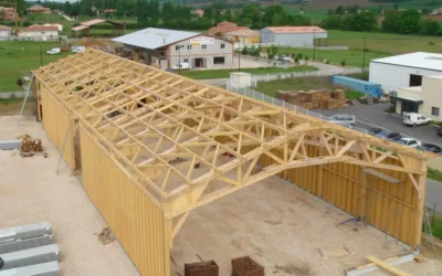 Bâtiment bois pour un atelier de fabrication.