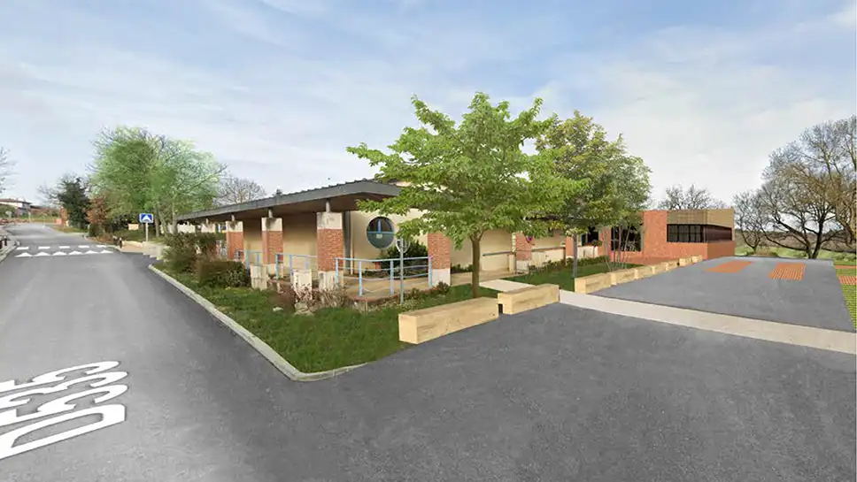 ecole maternelle en ossature bois par Tradition Bois Toulouse École en ossature bois dans le gers