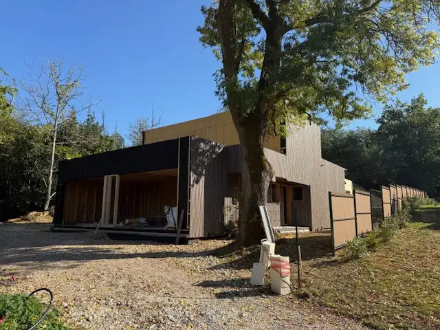 belle maison en bois d’architecte Maison bois magnifique en chantier