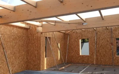 Charpente en bois lamellé-collé pour bâtiment ossature bois